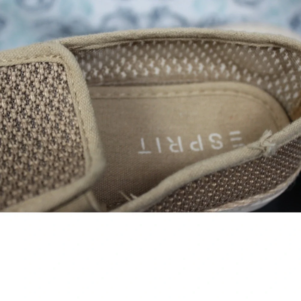 ESPRIT Women's Tan Knit‎ Slip On Espadrille Flats Size 7.5